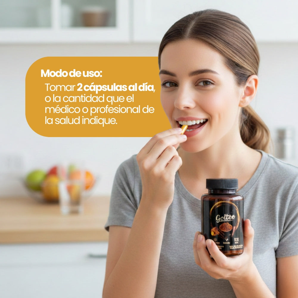 Cápsulas Golden Milk |  Cúrcuma, Jengibre, Cardamomo | Goltee®